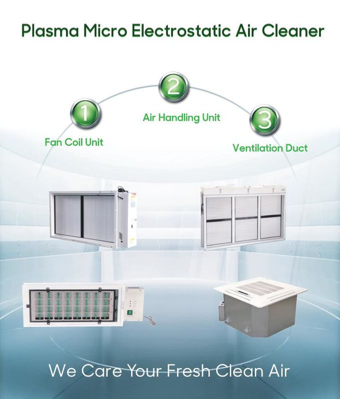 Filtro de aire electrostático del micrófono del plasma para el aire que maneja las unidades, filtro micro-electrostático de alto voltaje del filtro del plasma de AHU
